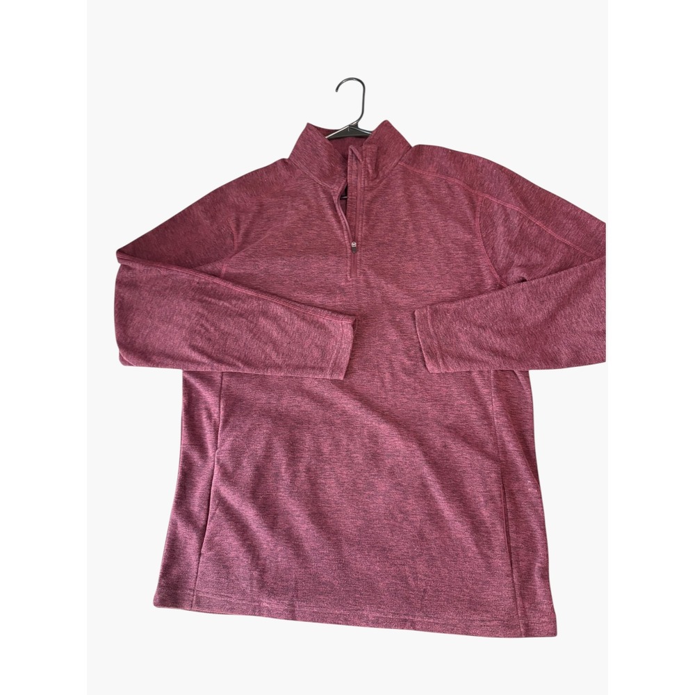 Kirkland Signature Womens Quarter Zip Pullover Heather Burgundy Small 7999985